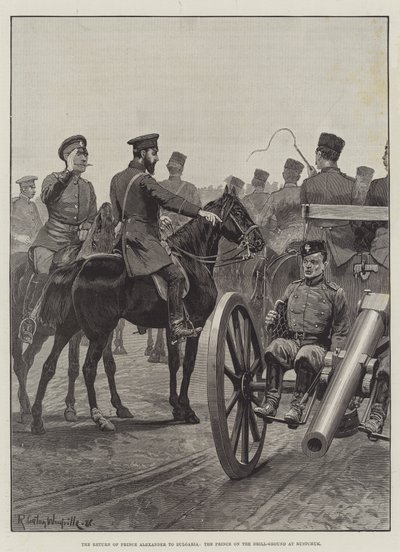 The Return of Prince Alexander to Bulgaria, the Prince on the Drill-Ground at Rustchuk by Richard Caton Woodville junior